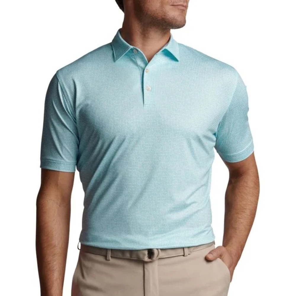 Peter Millar Dominoes Performance Jersey Golf Polo Mens Size L